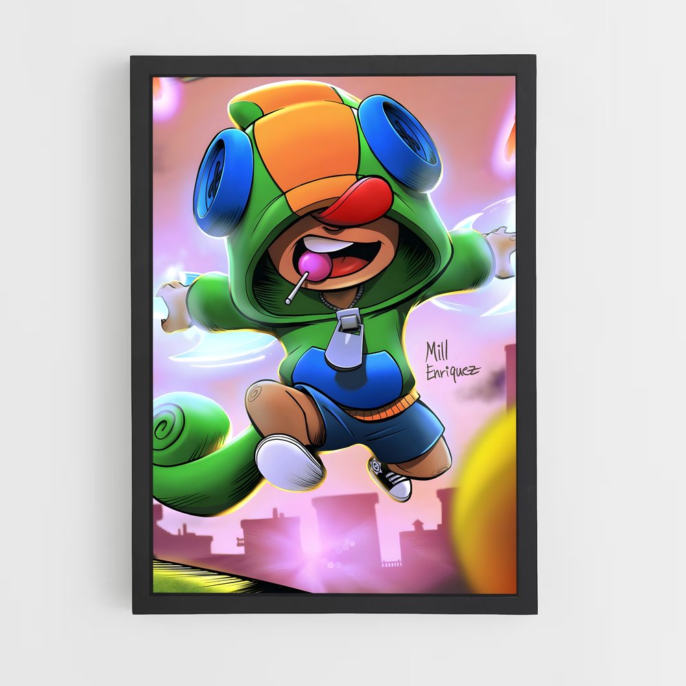Poster Leon en Course – affiche Brawl Star (vue 2)